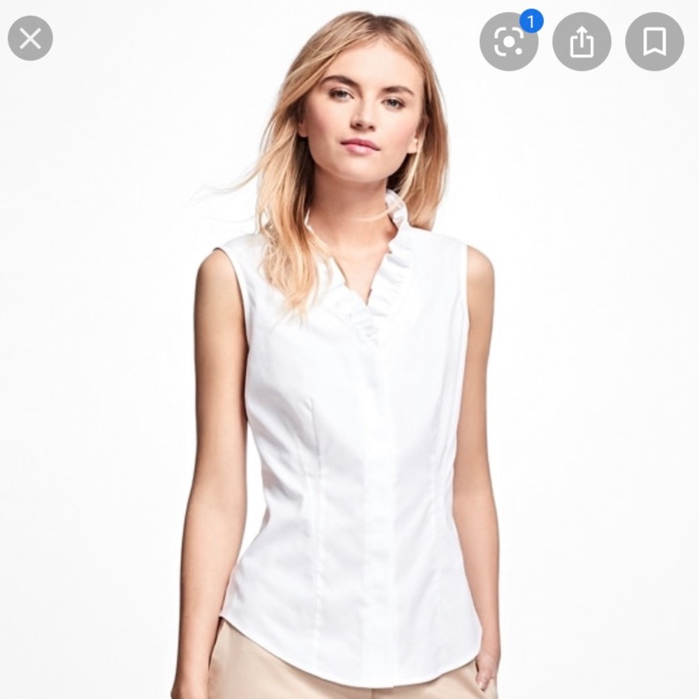 Brooks Brothers womens ruffled dress shirt